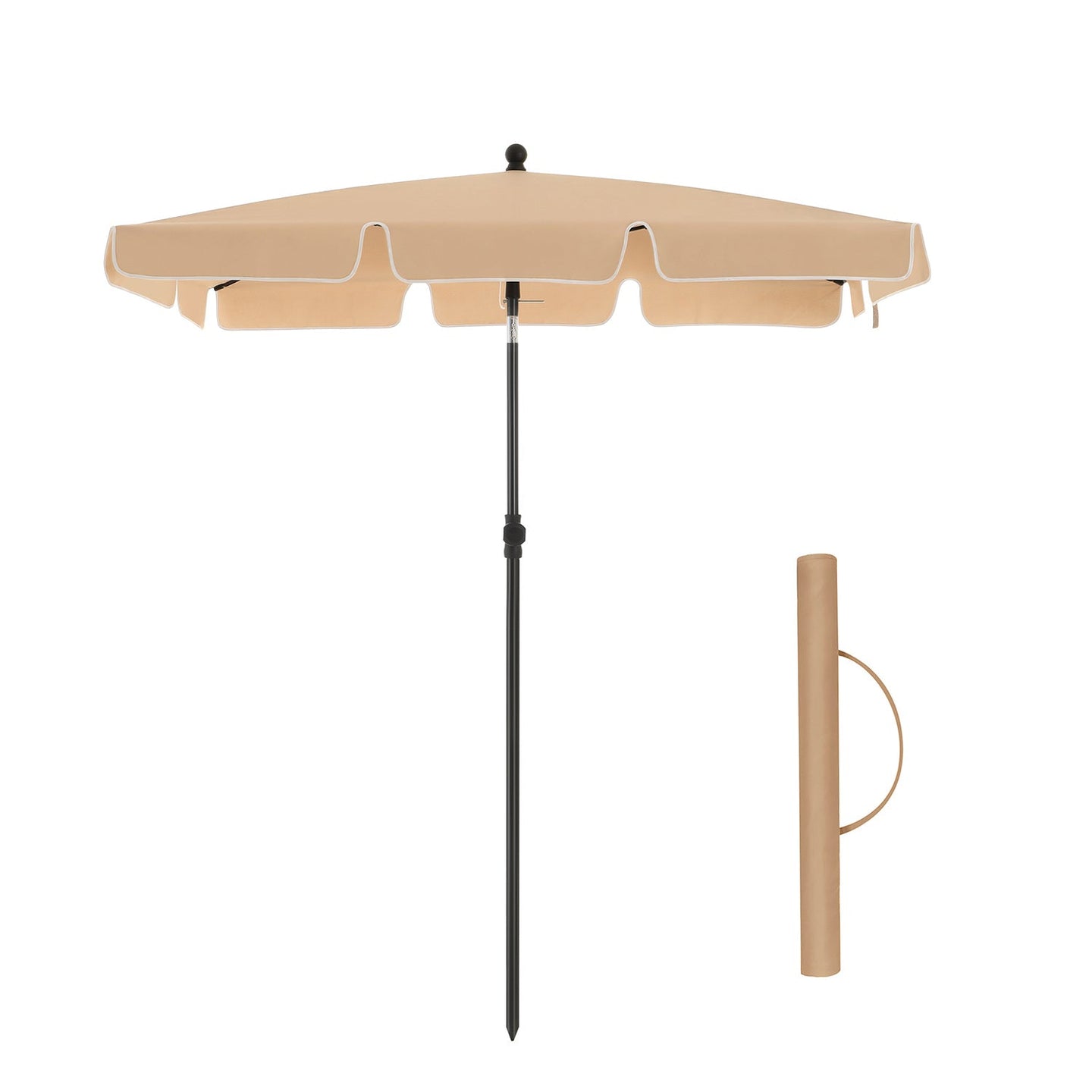 Rectangular Garden Parasol - Polyester - Taupe