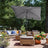 Rectangular Parasol - Polyester - Grey - Adjustable with Tilt Mechanism and Carry Bag