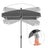 Rectangular Parasol - Polyester - Grey - Adjustable with Tilt Mechanism and Carry Bag