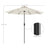 Garden Parasol Umbrella - Polyester - Grey - UPF 50+