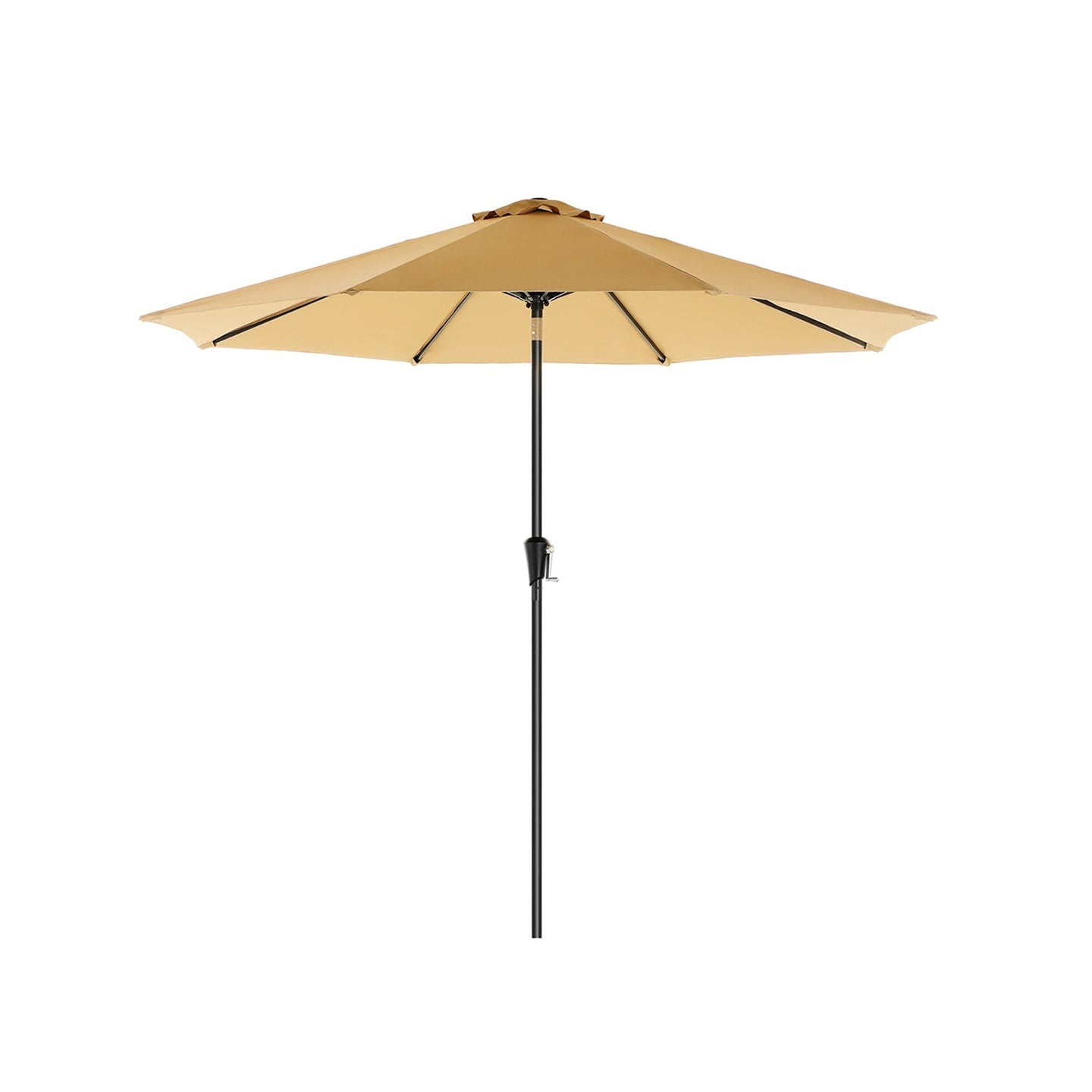 Garden Parasol Umbrella - Polyester - Grey - 2.7 m with Tilt and Crank Mechanism