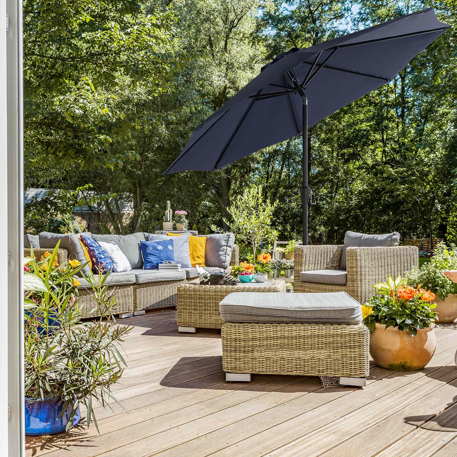 Parasol Umbrella - Polyester - Blue - UV50+