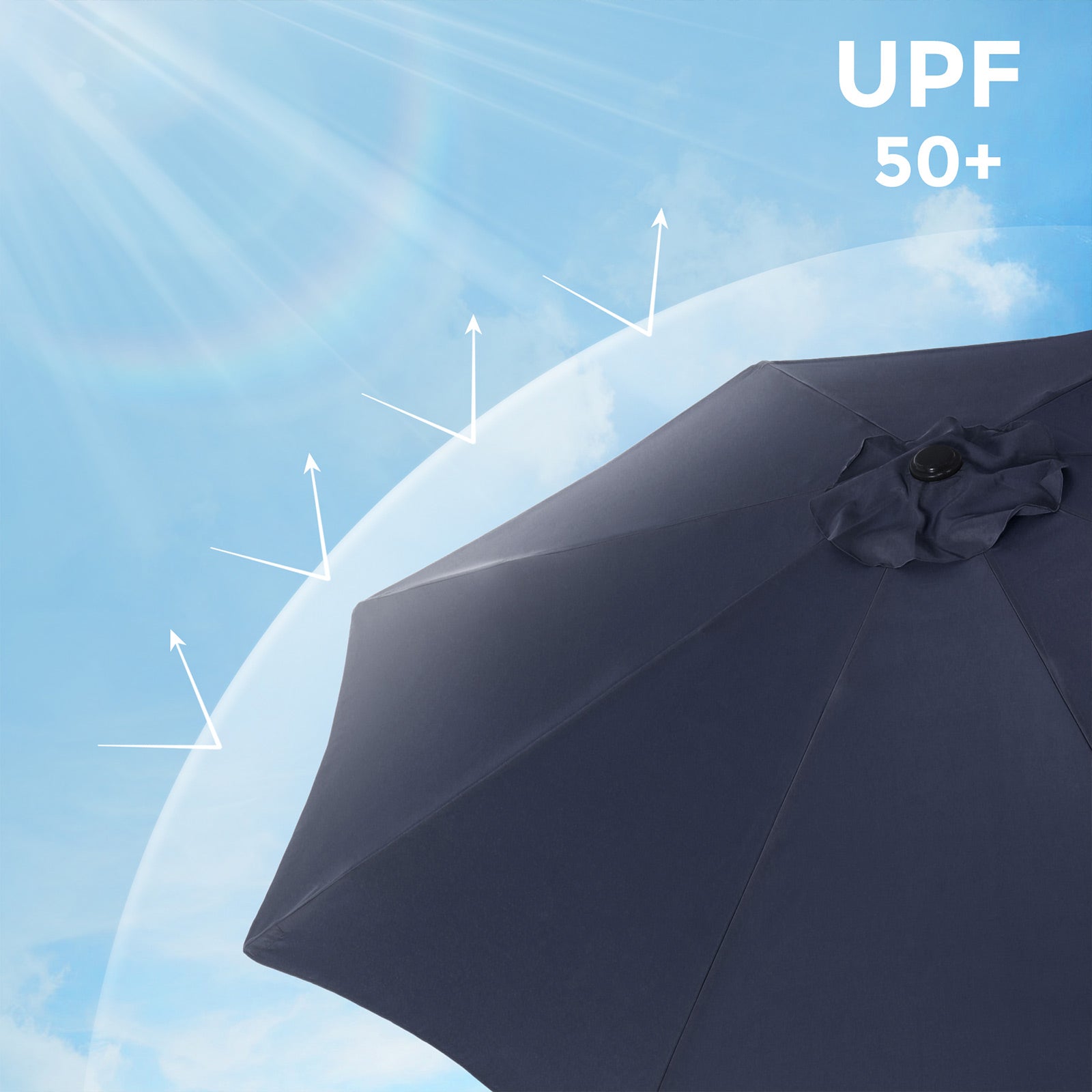 Parasol Umbrella - Polyester - Blue - UV50+