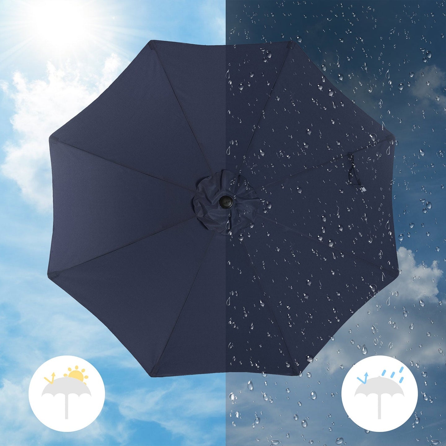 Parasol Umbrella - Polyester - Blue - UV50+