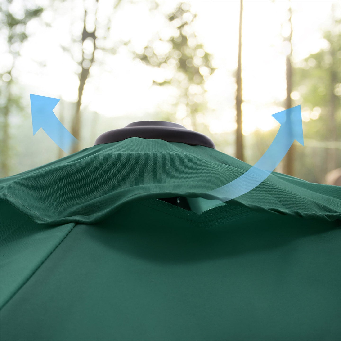 Adjustable Parasol Umbrella - Polyester - Green - UV50+