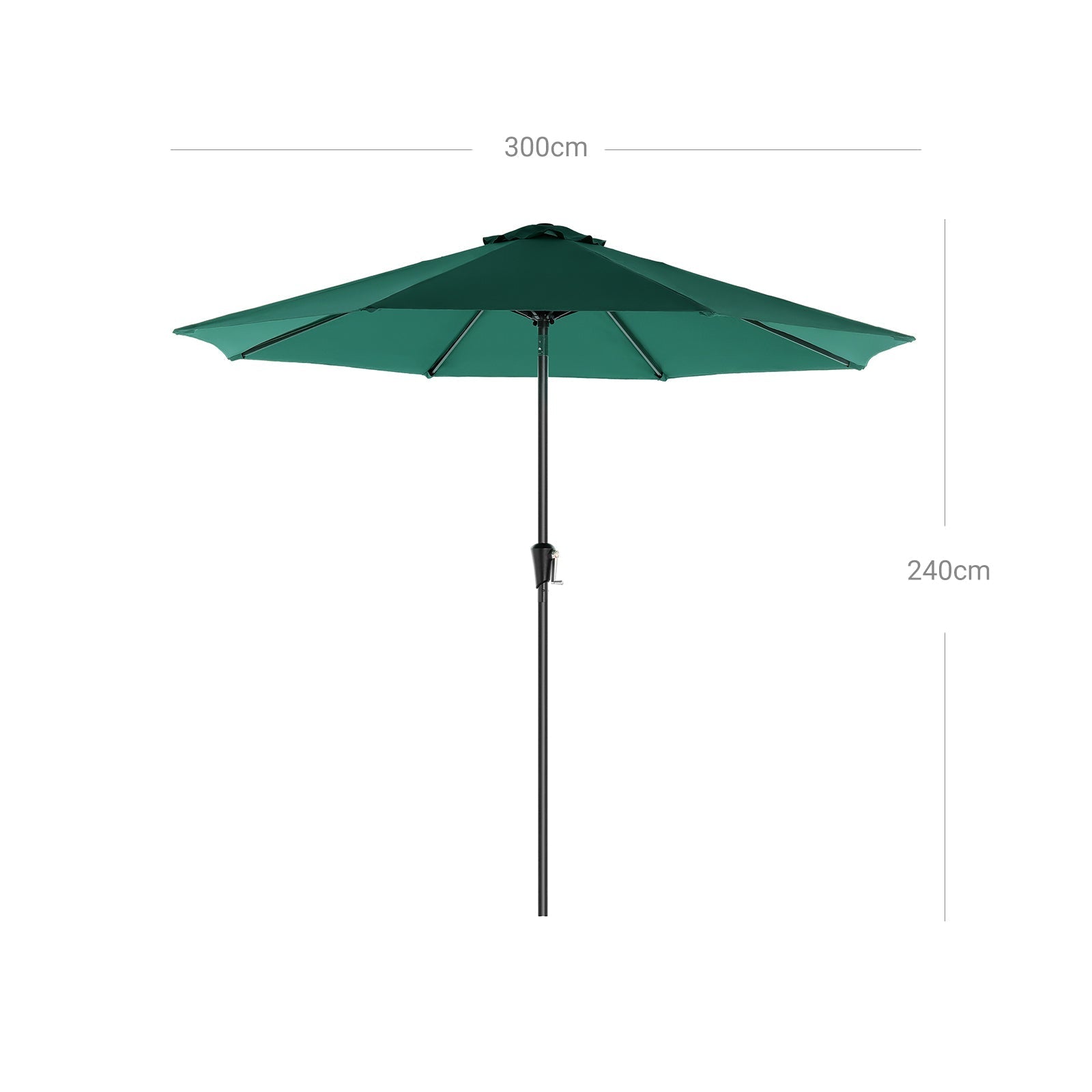 Adjustable Parasol Umbrella - Polyester - Green - UV50+