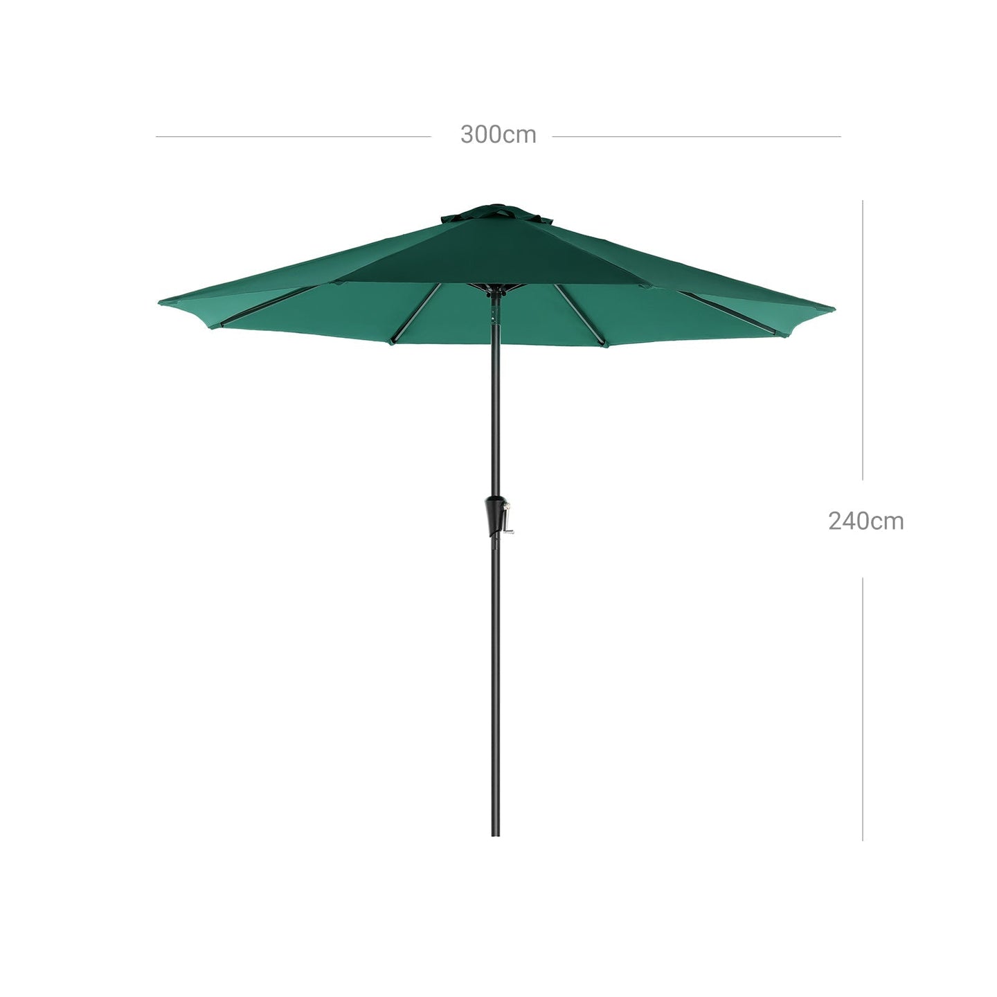 Adjustable Parasol Umbrella - Polyester - Green - UV50+