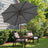 Outdoor Umbrella - Fabric - Grey - UPF 50+ Sun Shade with Double-Sided 30° Tilt
