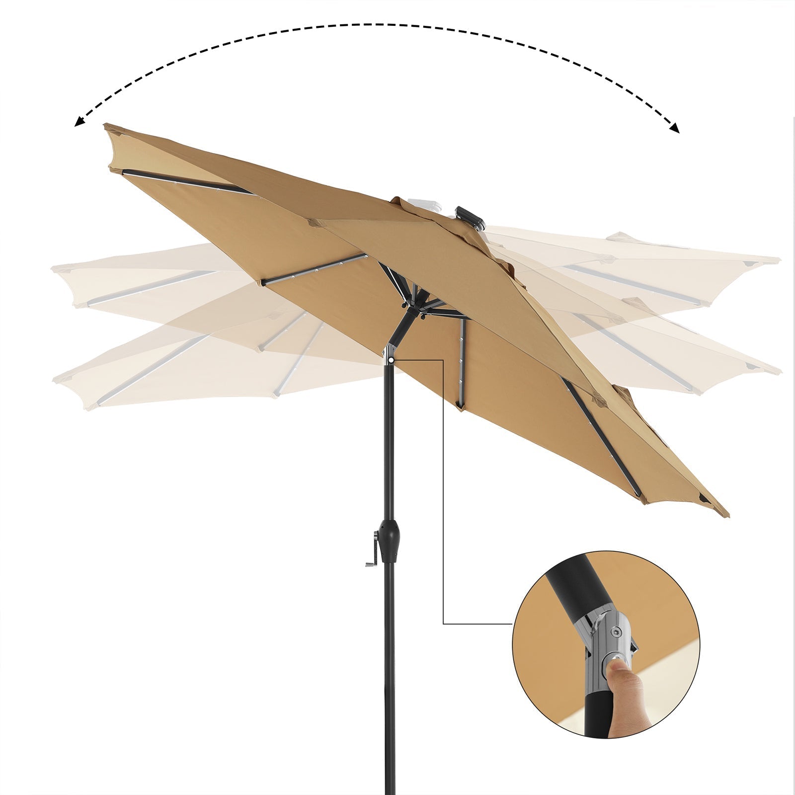 Garden Parasol - Fabric - Taupe