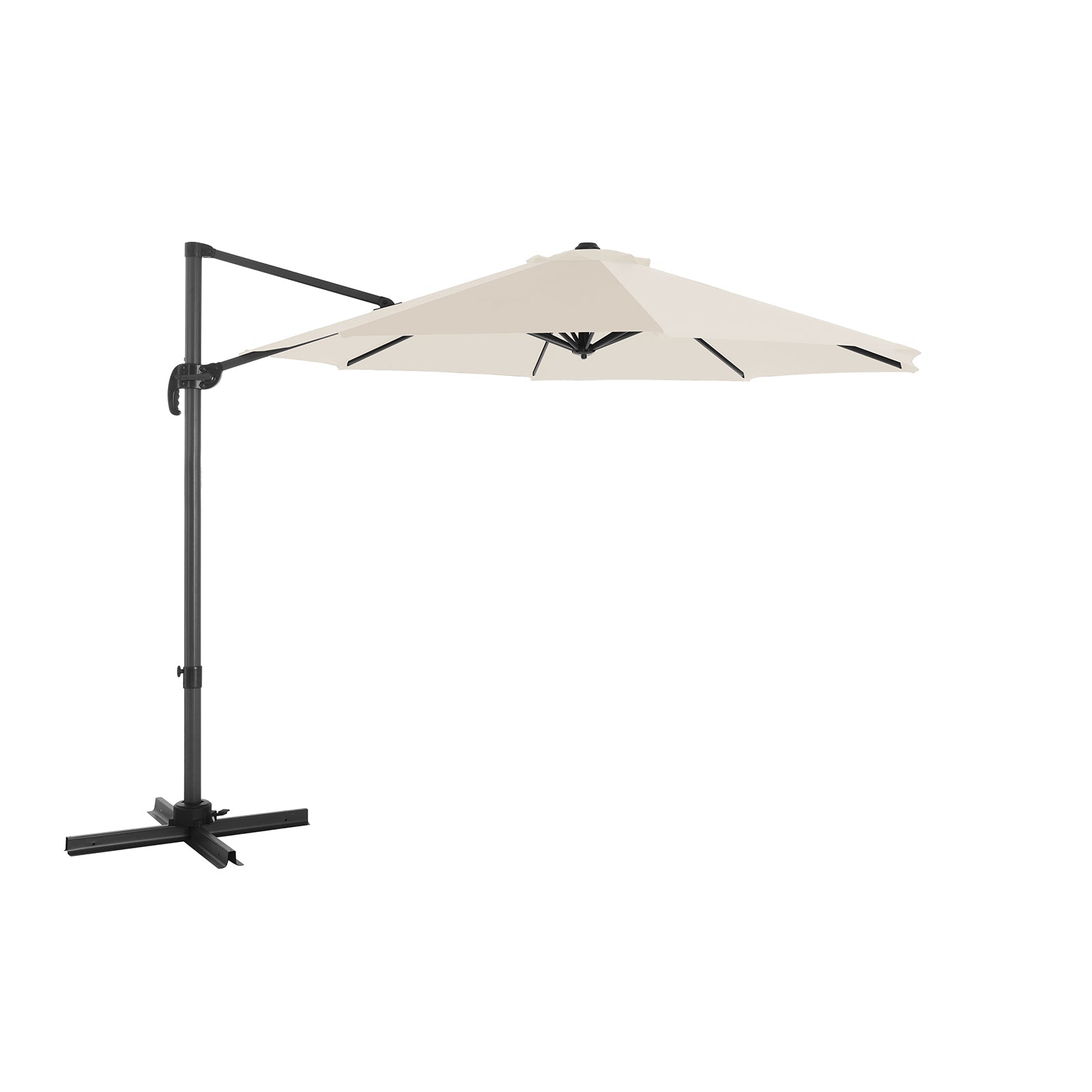 Cantilever Parasol - Fabric - Beige - 360° Rotation