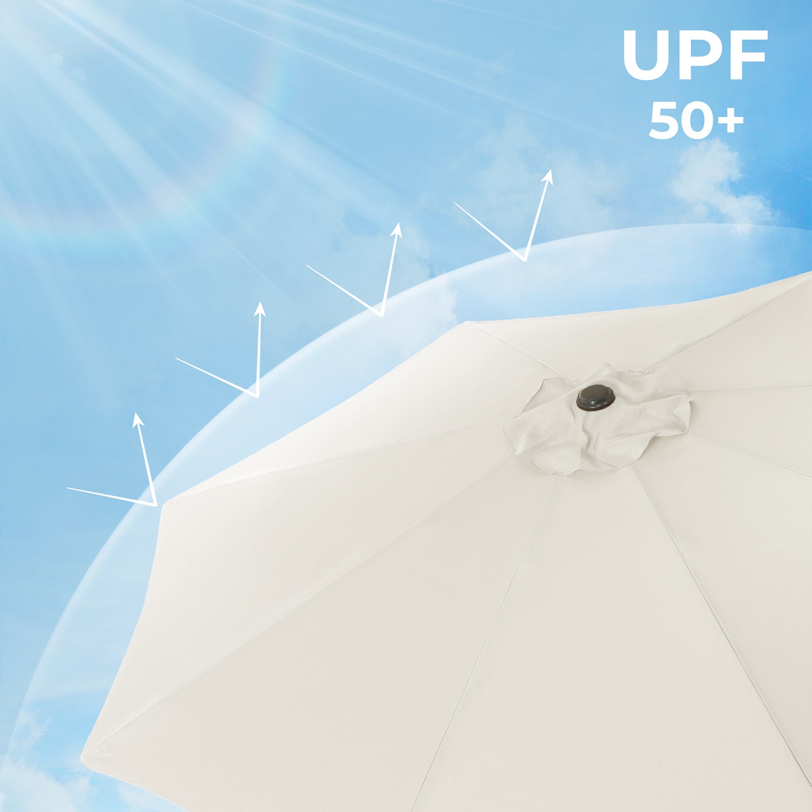 Cantilever Parasol - Fabric - Beige - 360° Rotation