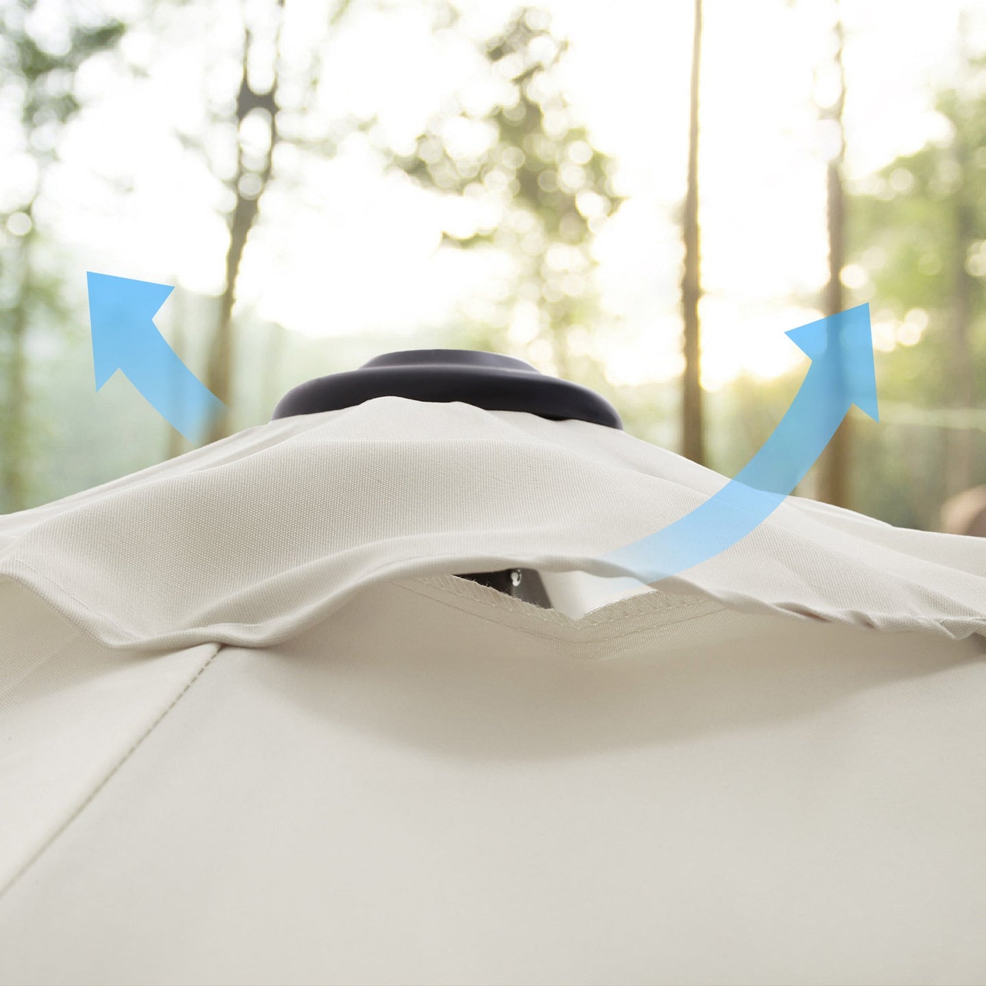 Cantilever Parasol - Fabric - Beige - 360° Rotation