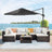 Cantilever Parasol - Fabric - Grey - 360° Rotation