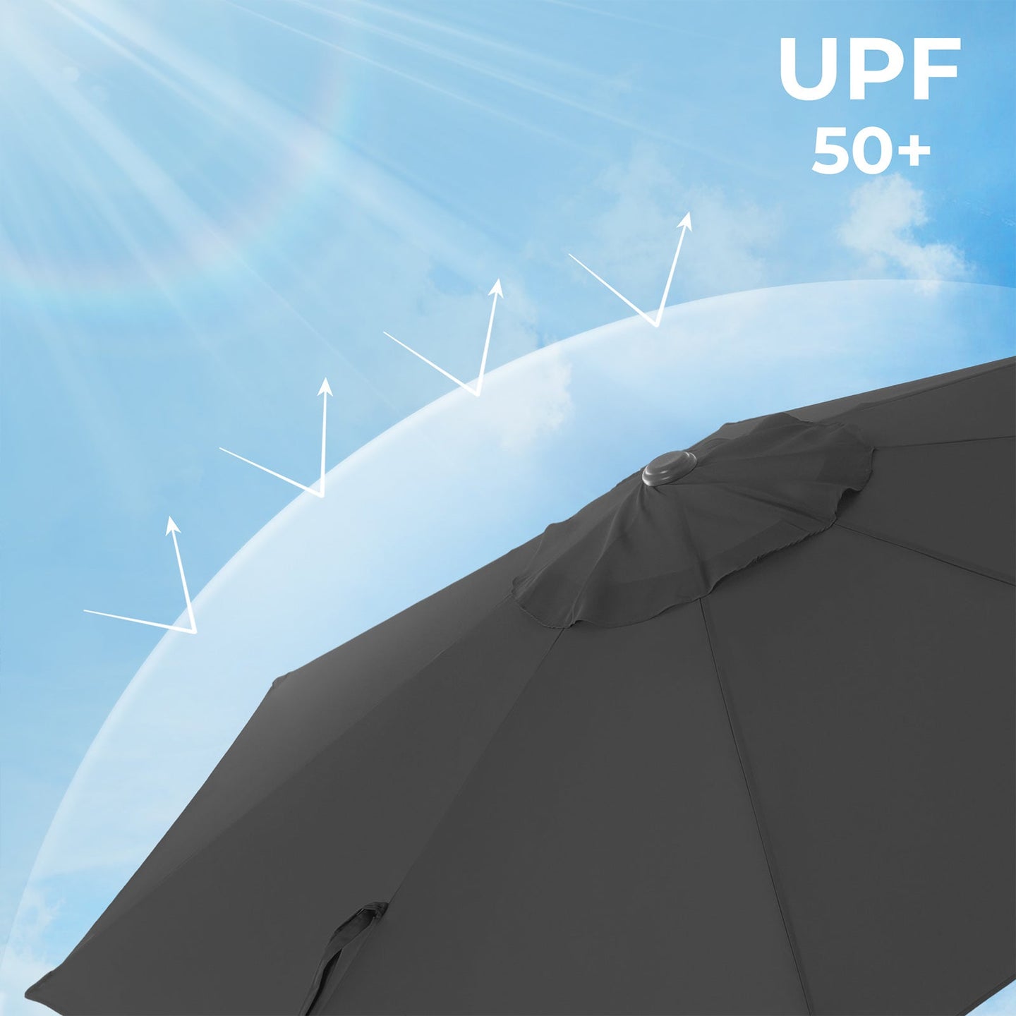 Cantilever Parasol - Fabric - Grey - 360° Rotation