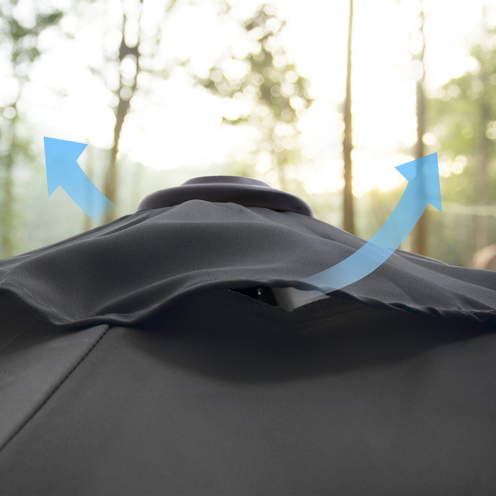 Cantilever Parasol - Fabric - Grey - 360° Rotation
