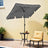 Patio Parasol - Fabric - Grey - Height Adjustable