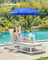 Beach Umbrella - Polyester - Blue - UV50+ Protection with Tilt Mechanism and Carry Bag
