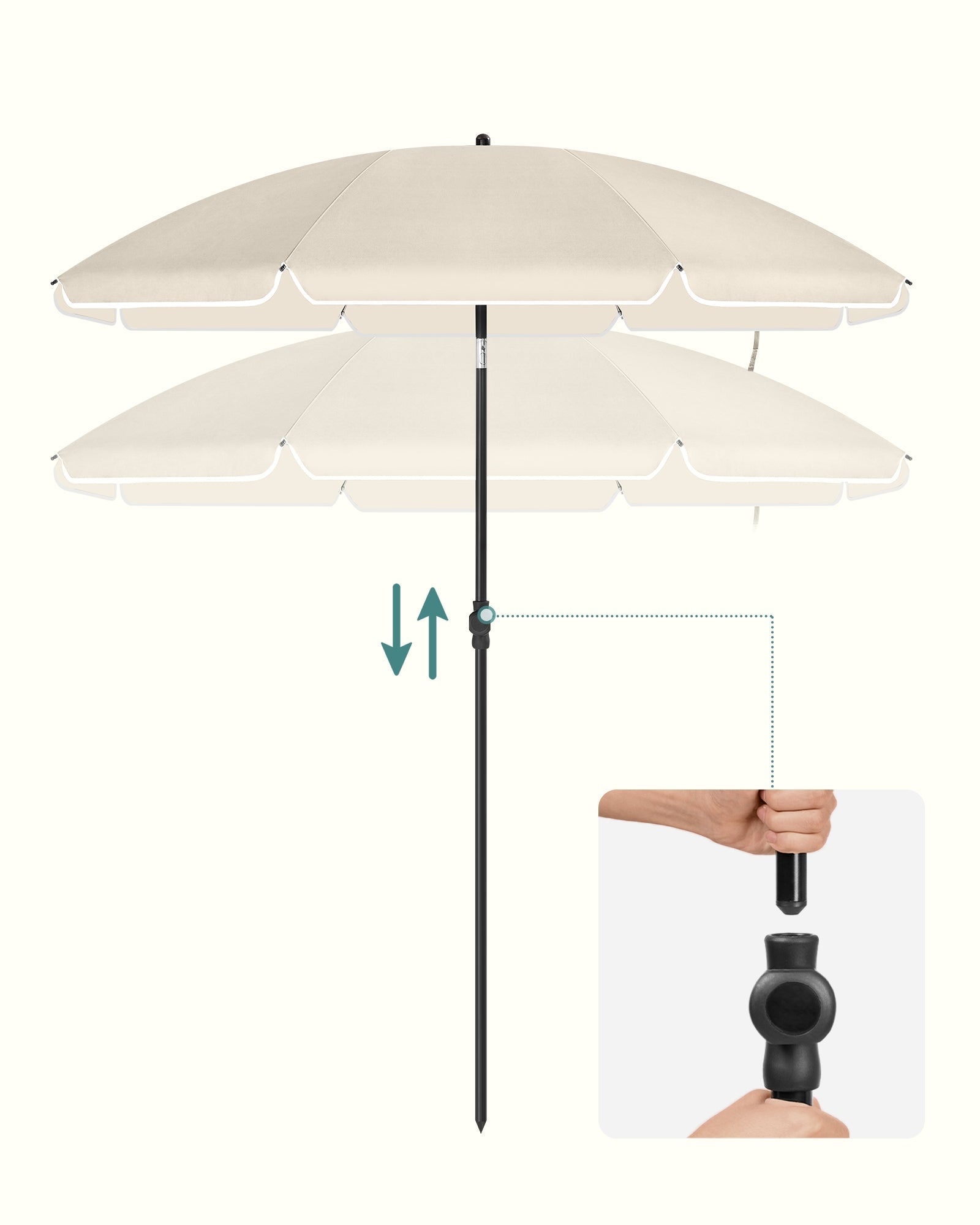 Beach Umbrella - Polyester - Blue - UPF 50+