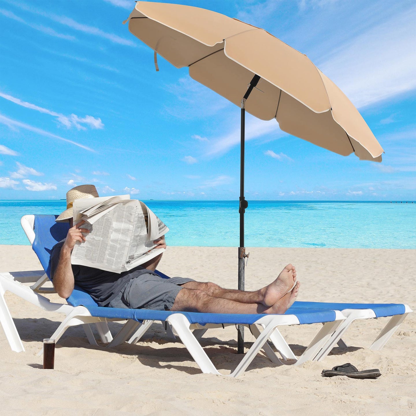 Beach Umbrella - Polyester - Taupe