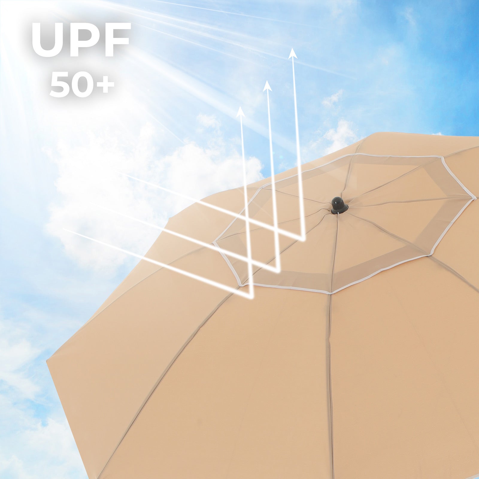 Beach Umbrella - Polyester - Taupe