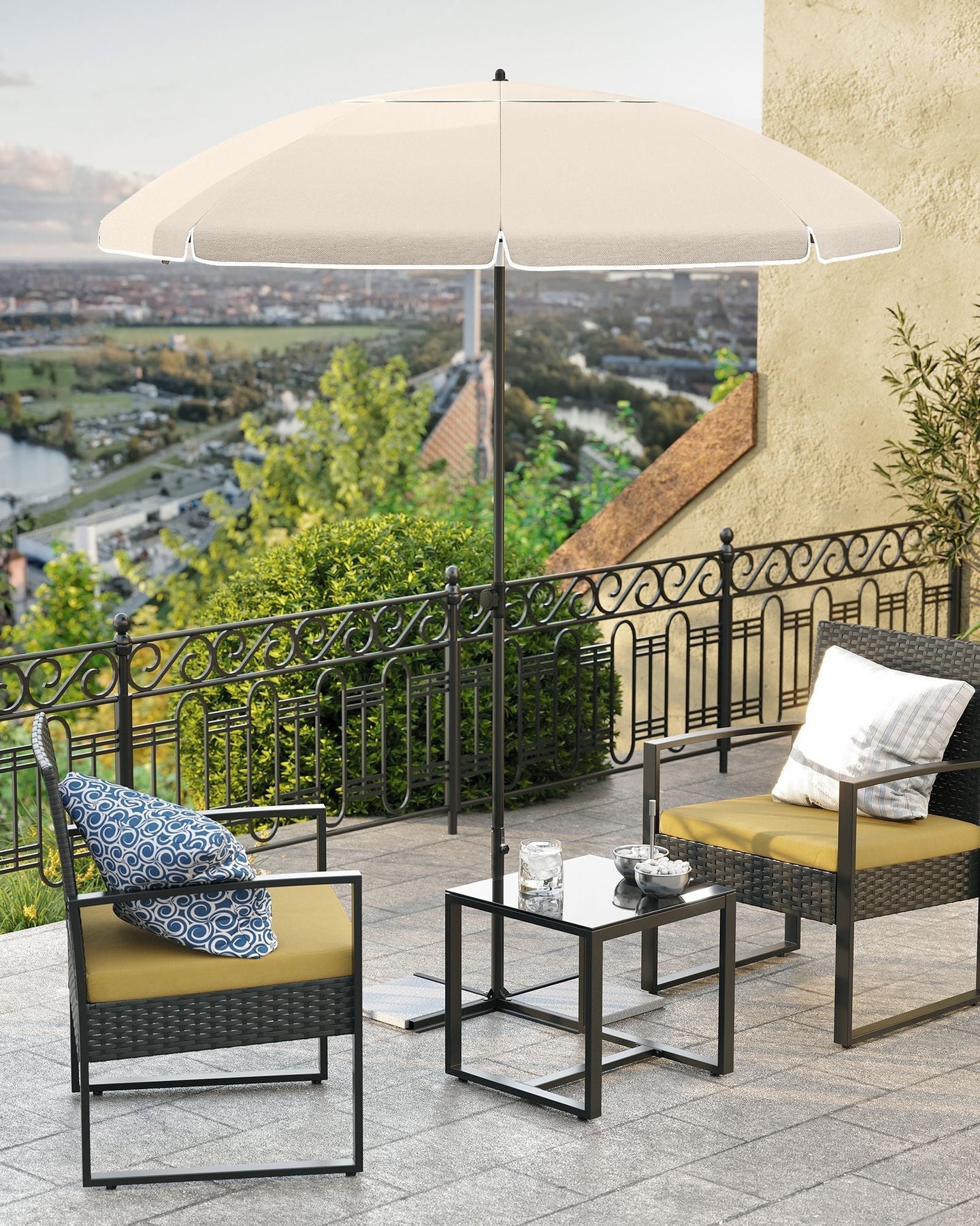 Beach Umbrella - Polyester - Taupe