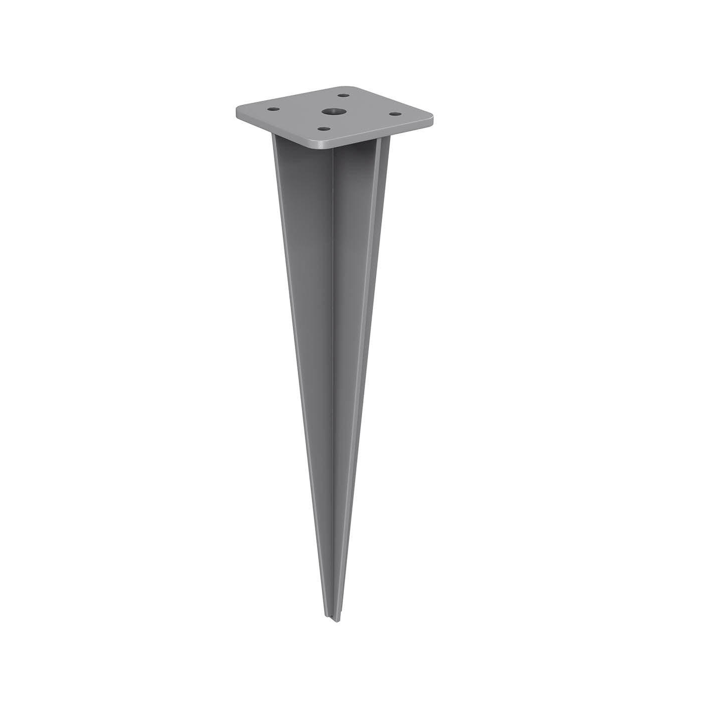 Metal Post Anchor - Steel - Grey - Drive-in Ground Anchor 46 x 11.5 x 11.5 cm