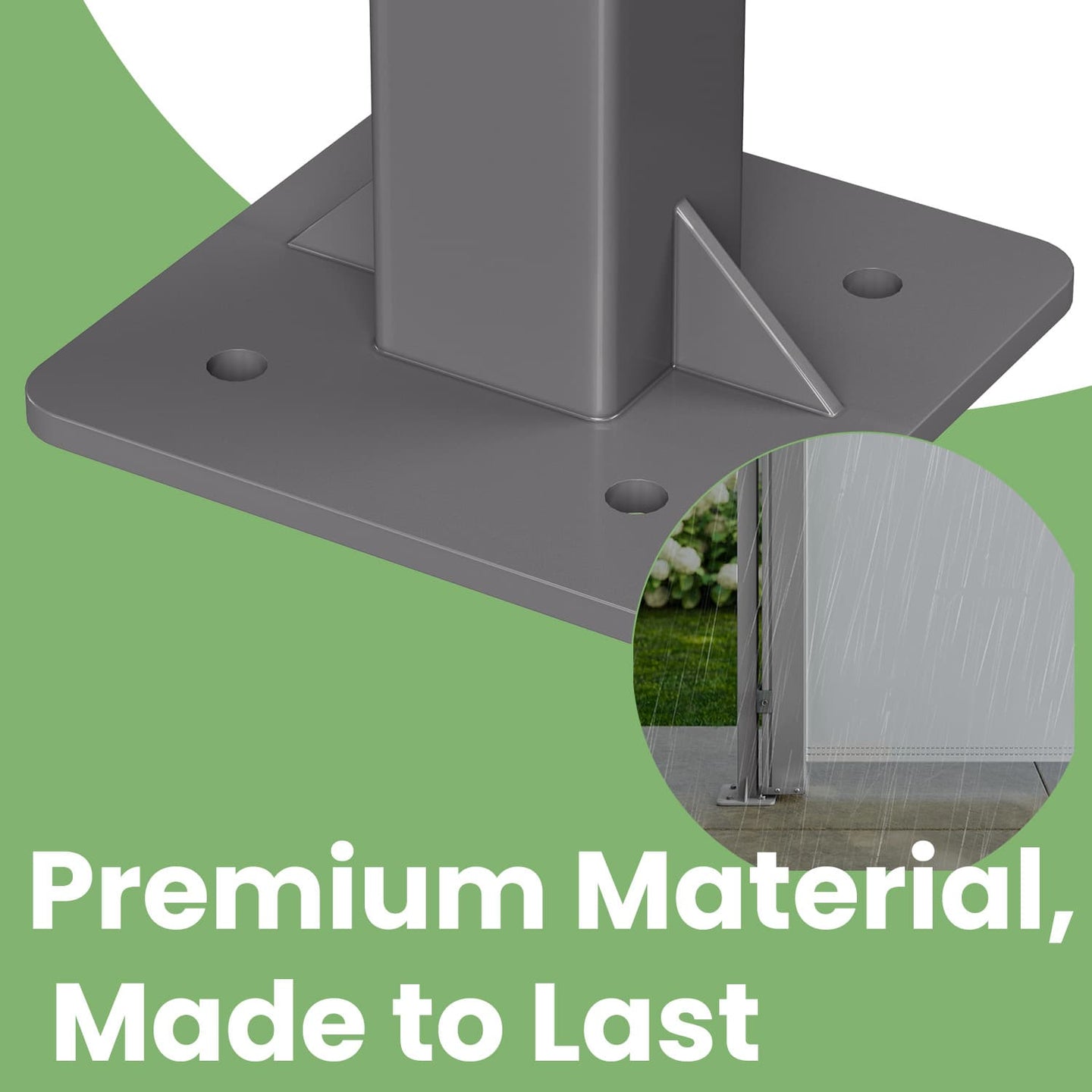 Support Post - Aluminum - Grey - Wall-Mounting-Free Design