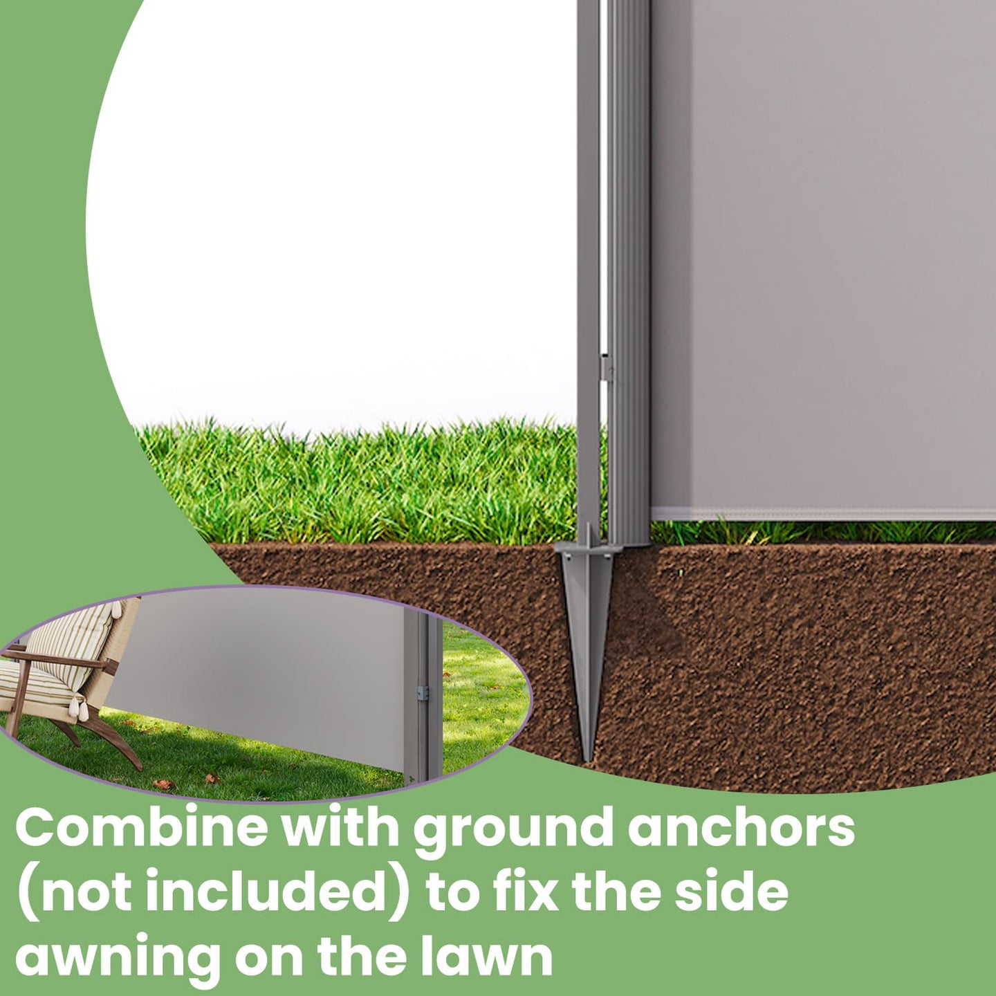 Support Post - Aluminum - Grey - Wall-Mounting-Free Design