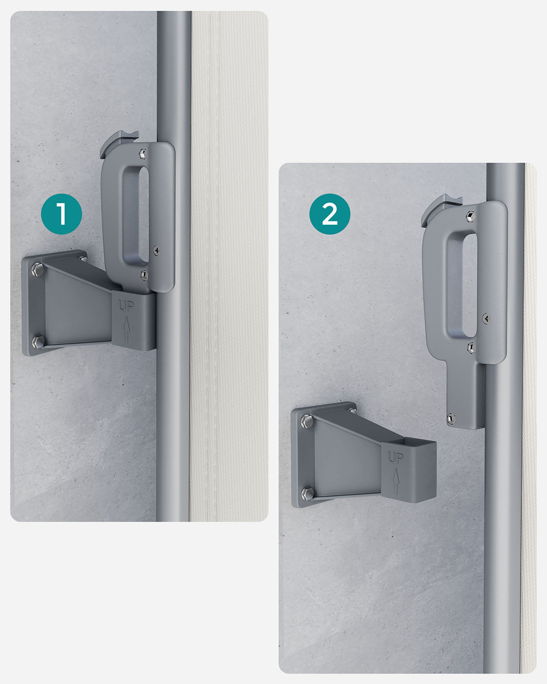 Side Awning Wall Bracket - Metal - White - Compatible with Retractable Blinds
