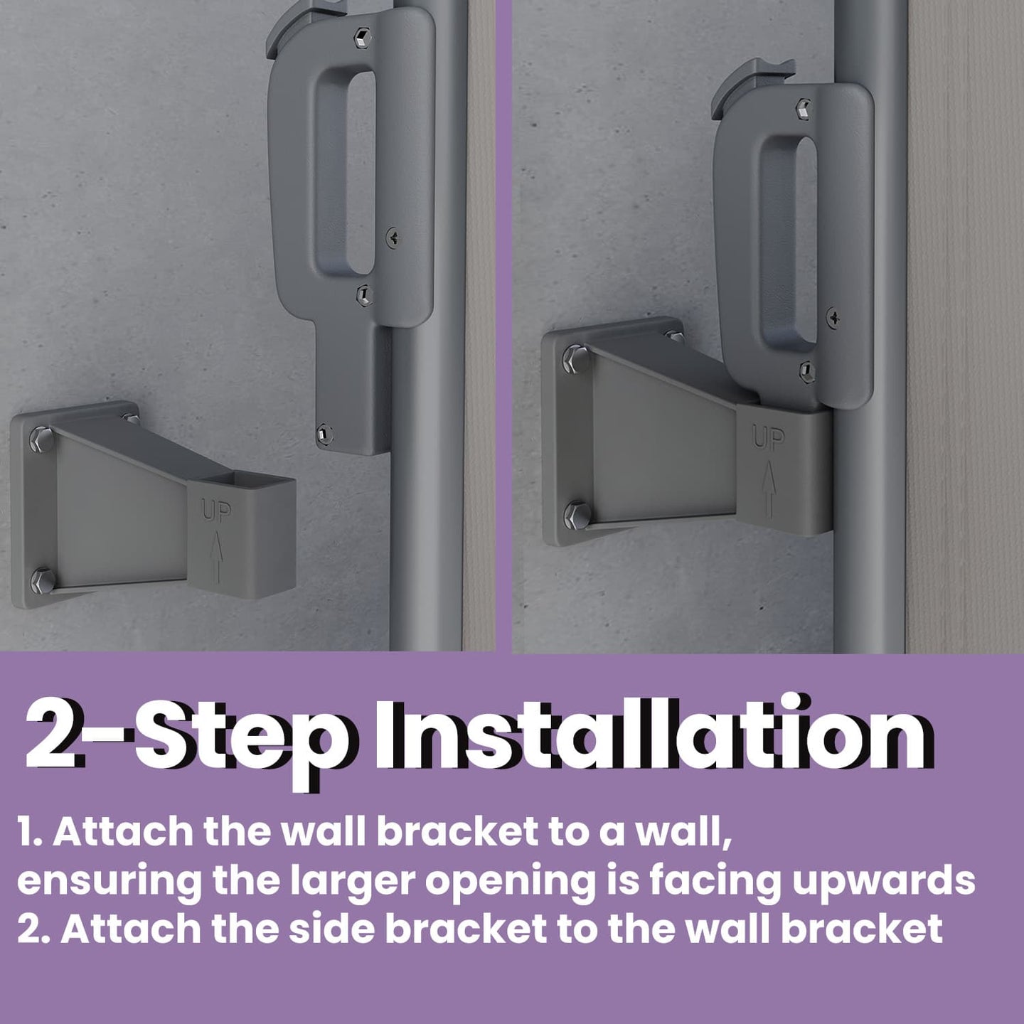 Wall Bracket - Steel - Grey - Compatible with Side Awnings