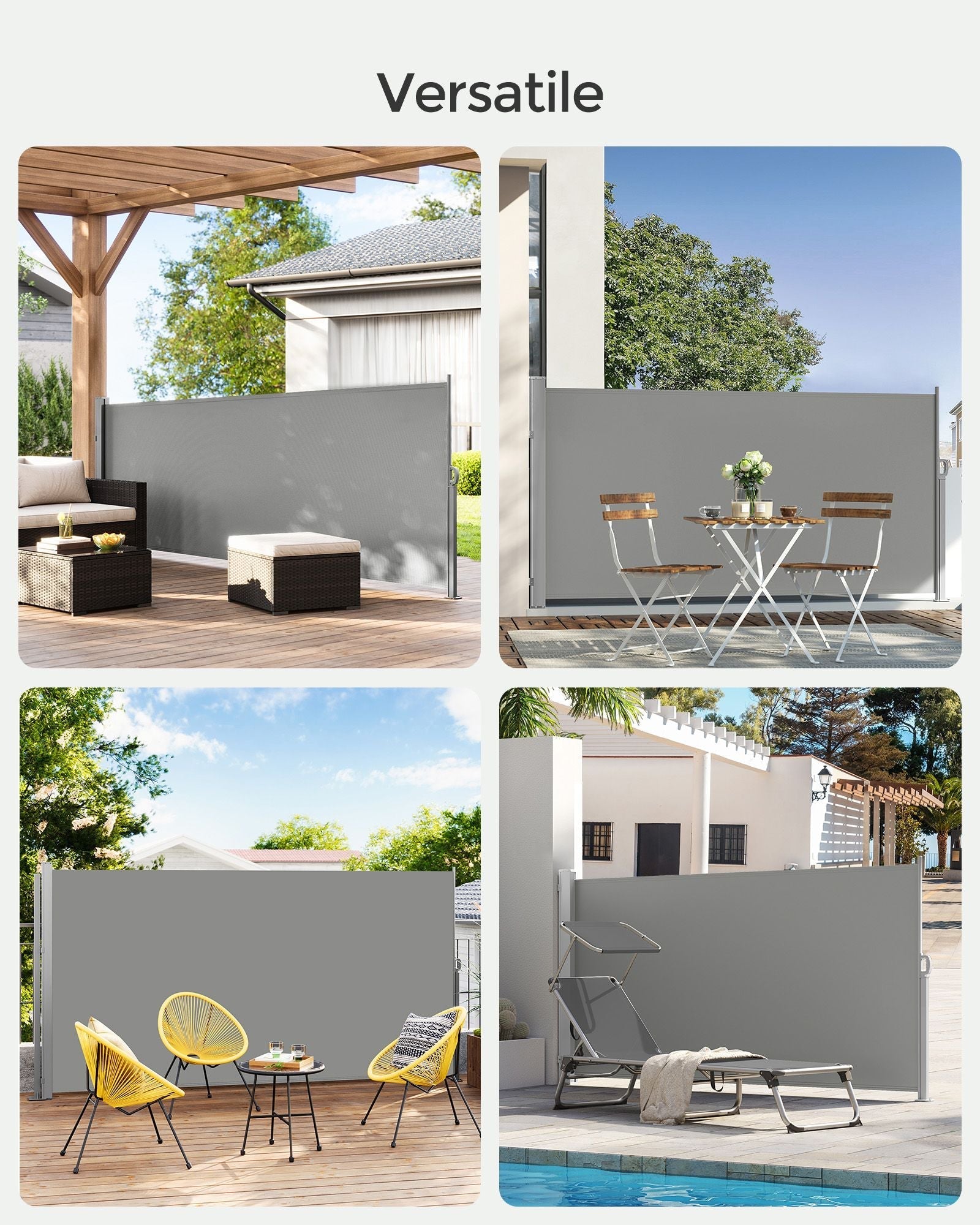 Extendable Side Awning - Steel - Opaque