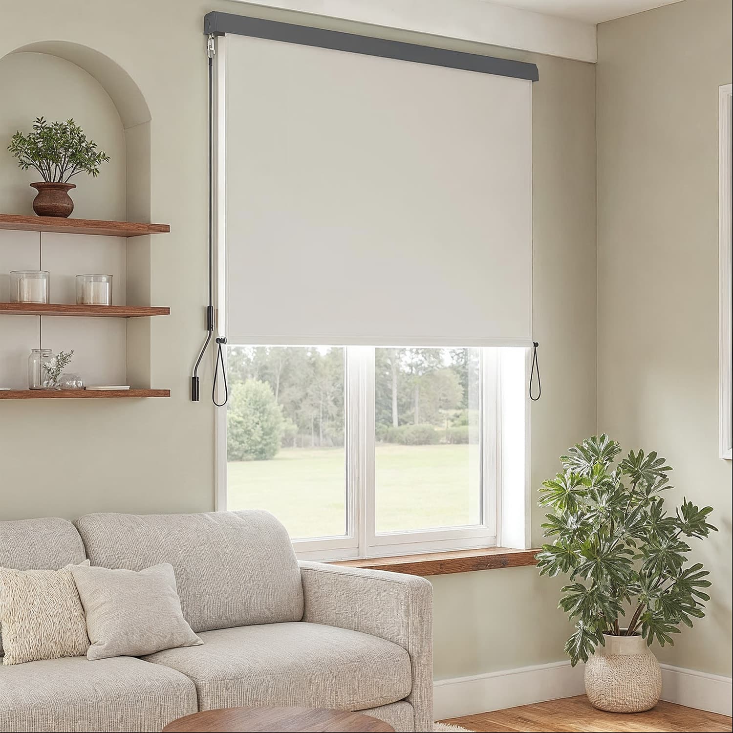 Vertical Awning - Fabric - Beige - Outdoor Protection and Privacy Screen