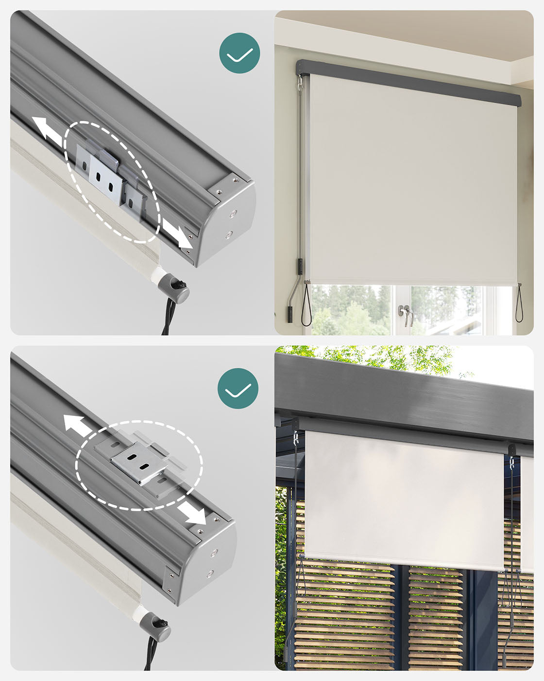 Vertical Awning - Fabric - Grey - Sun Protection and Privacy Screen