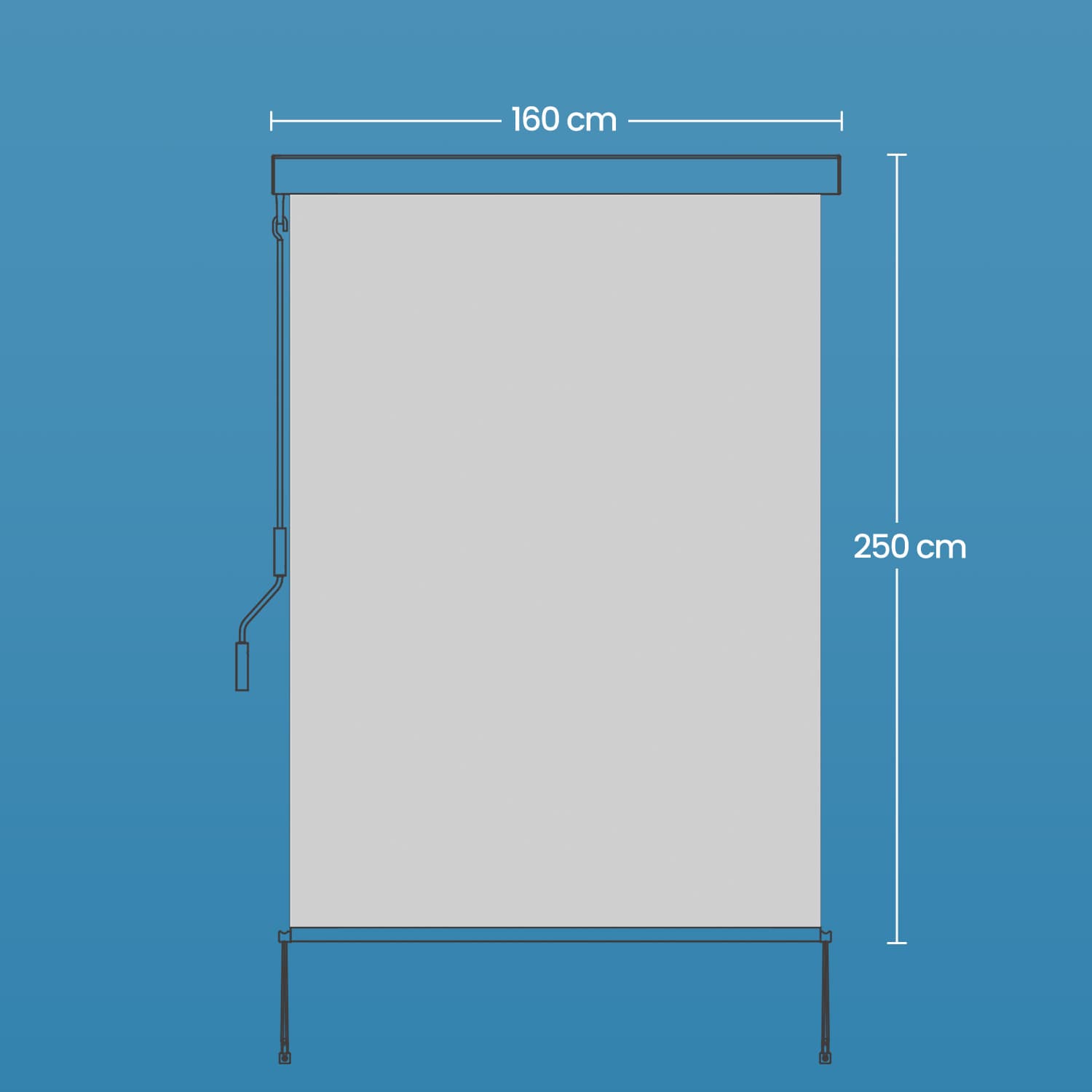 Extendable Side Awning - Steel - Beige - UPF 50+ Sun Protection for Garden Patio