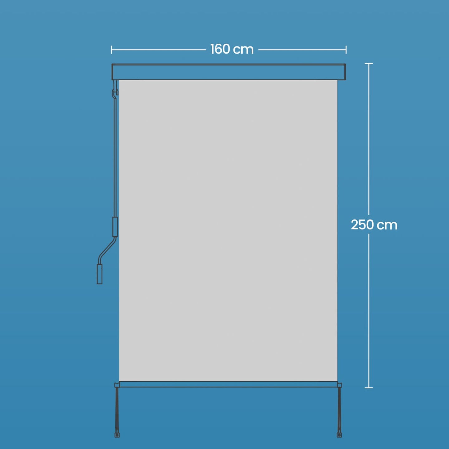 Extendable Side Awning - Steel - Beige - UPF 50+ Sun Protection for Garden Patio