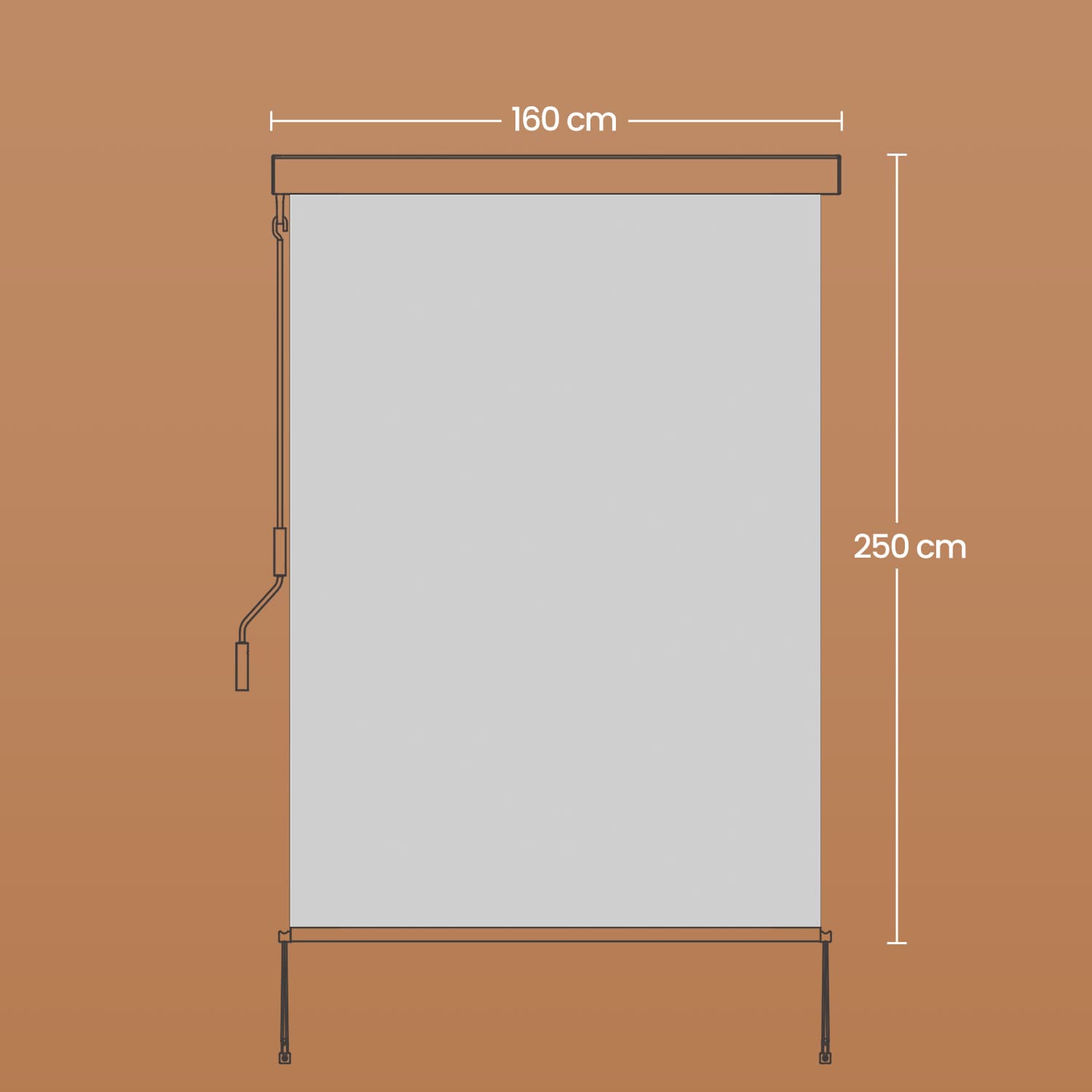Vertical Awning - Steel - Smoky Grey - Extendable Privacy Screen with UPF 50+ Sun Protection