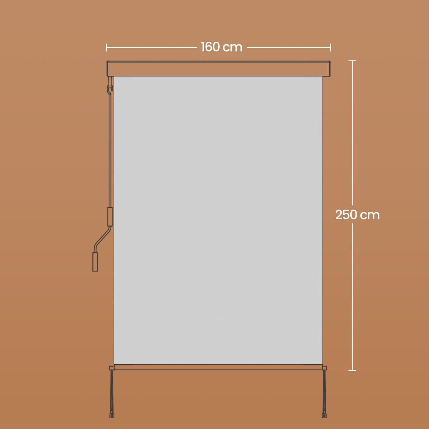 Vertical Awning - Steel - Smoky Grey - Extendable Privacy Screen with UPF 50+ Sun Protection