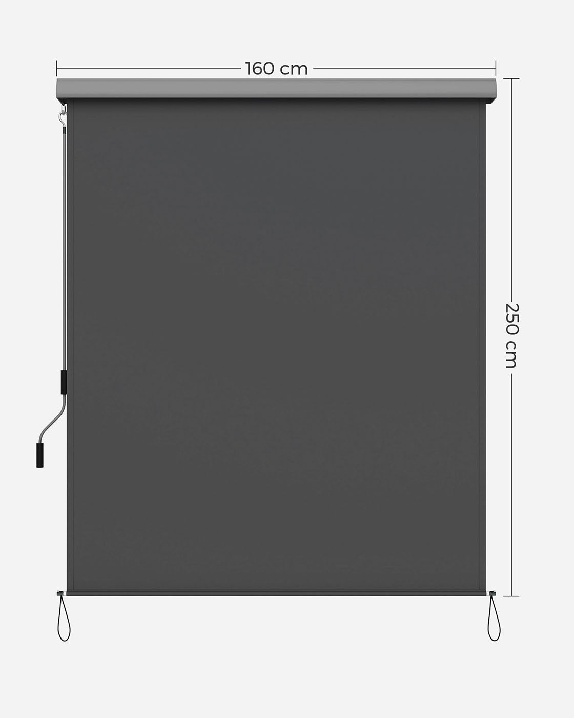 Vertical Awning - Waterproof Fabric - Smoky Grey - Outdoor Wind and Sun Protection