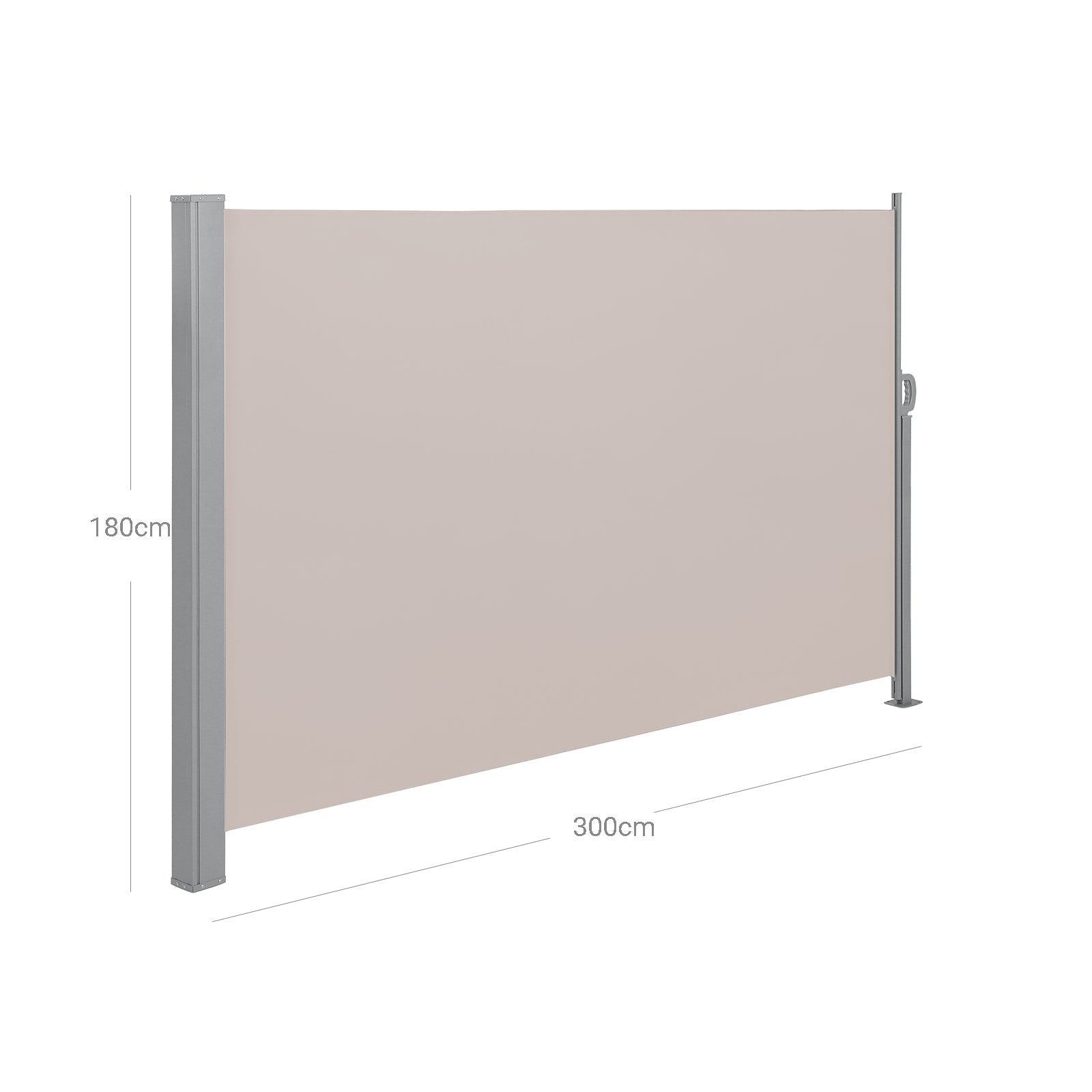 Retractable Side Awning Screen - Fabric - Beige - UV Protection for Patio & Terrace