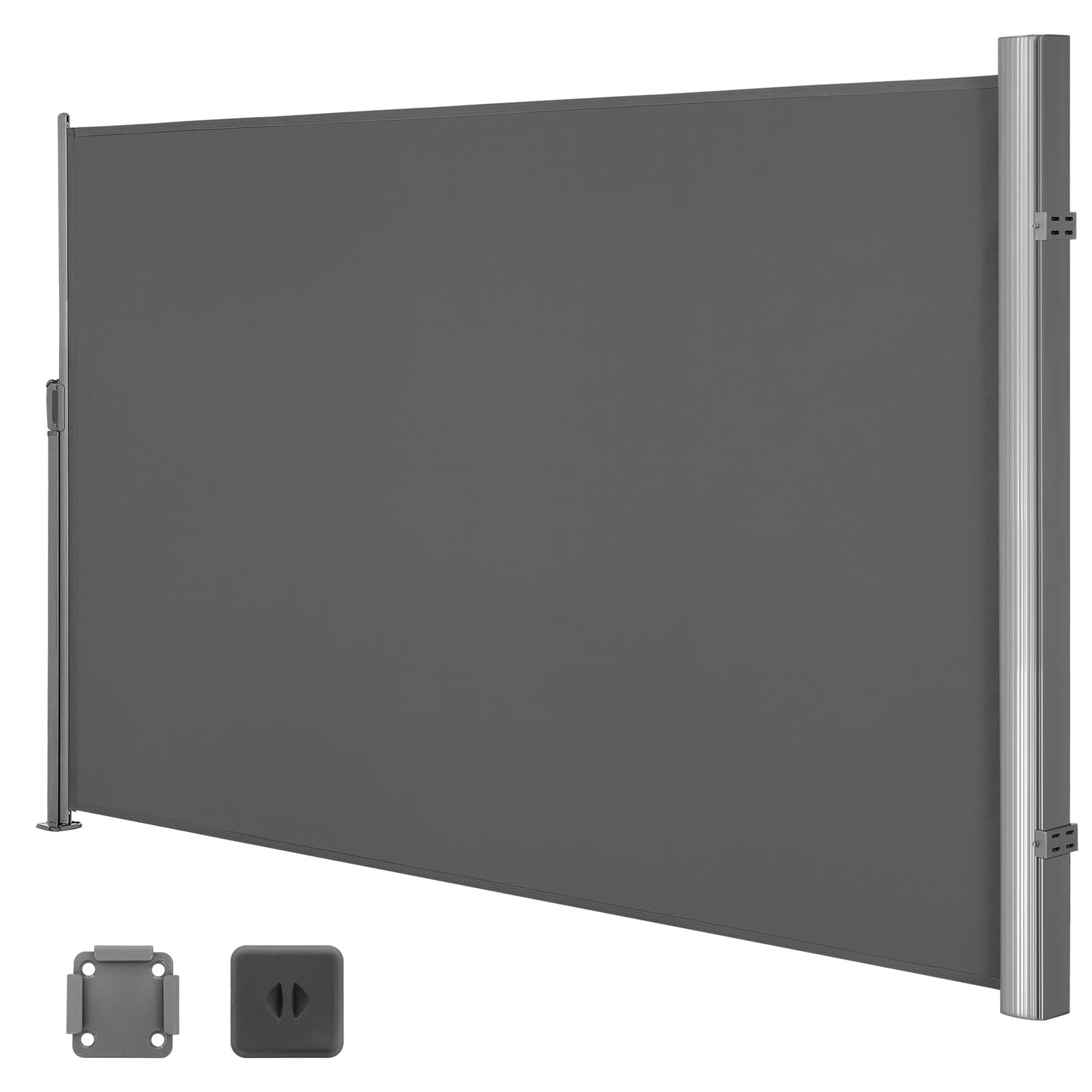 Side Awning - Aluminium - Smoke Grey - 180 x 350 cm Privacy Screen and Sun Shade