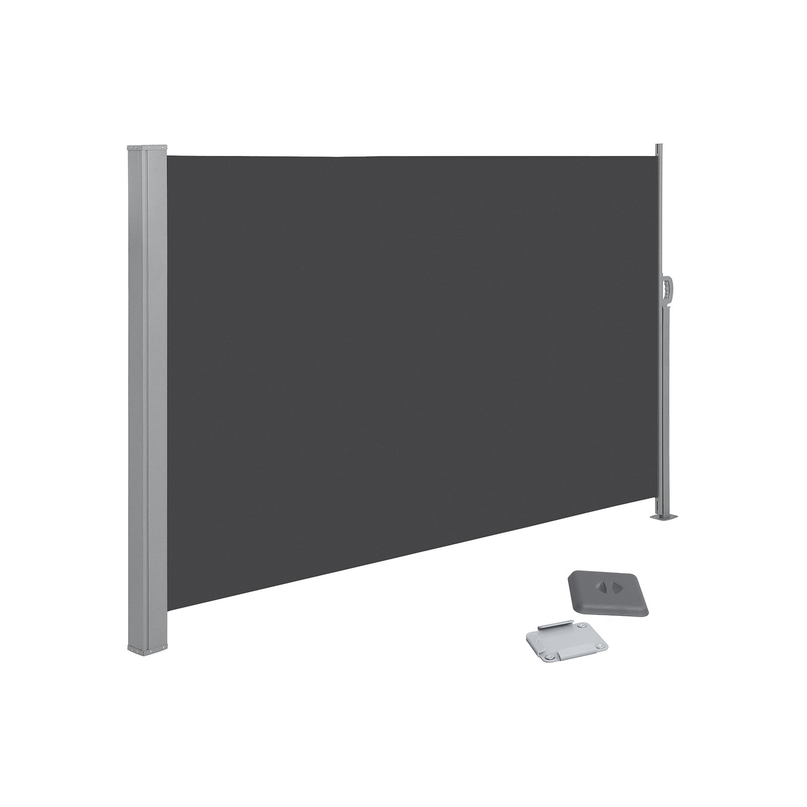 Large Privacy Screen - Fabric - Smoky Grey - Sunshade for Patio and Balcony 200 x 350 cm