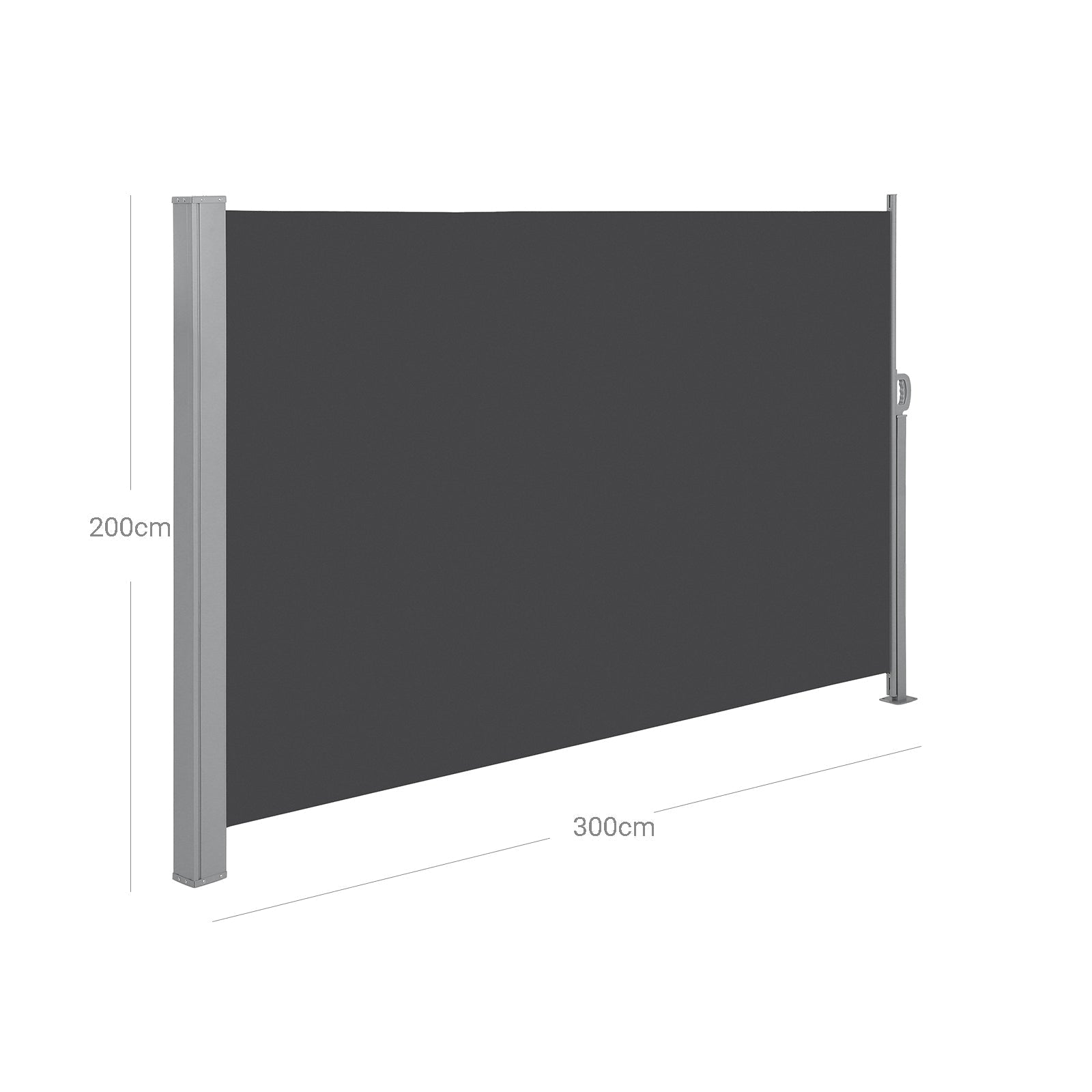 Large Privacy Screen - Fabric - Smoky Grey - Sunshade for Patio and Balcony 200 x 350 cm