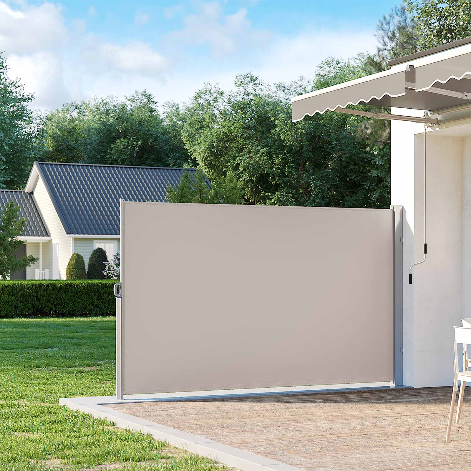 Privacy Protection Screen - Fabric - Smoky Grey - 200 x 300 cm