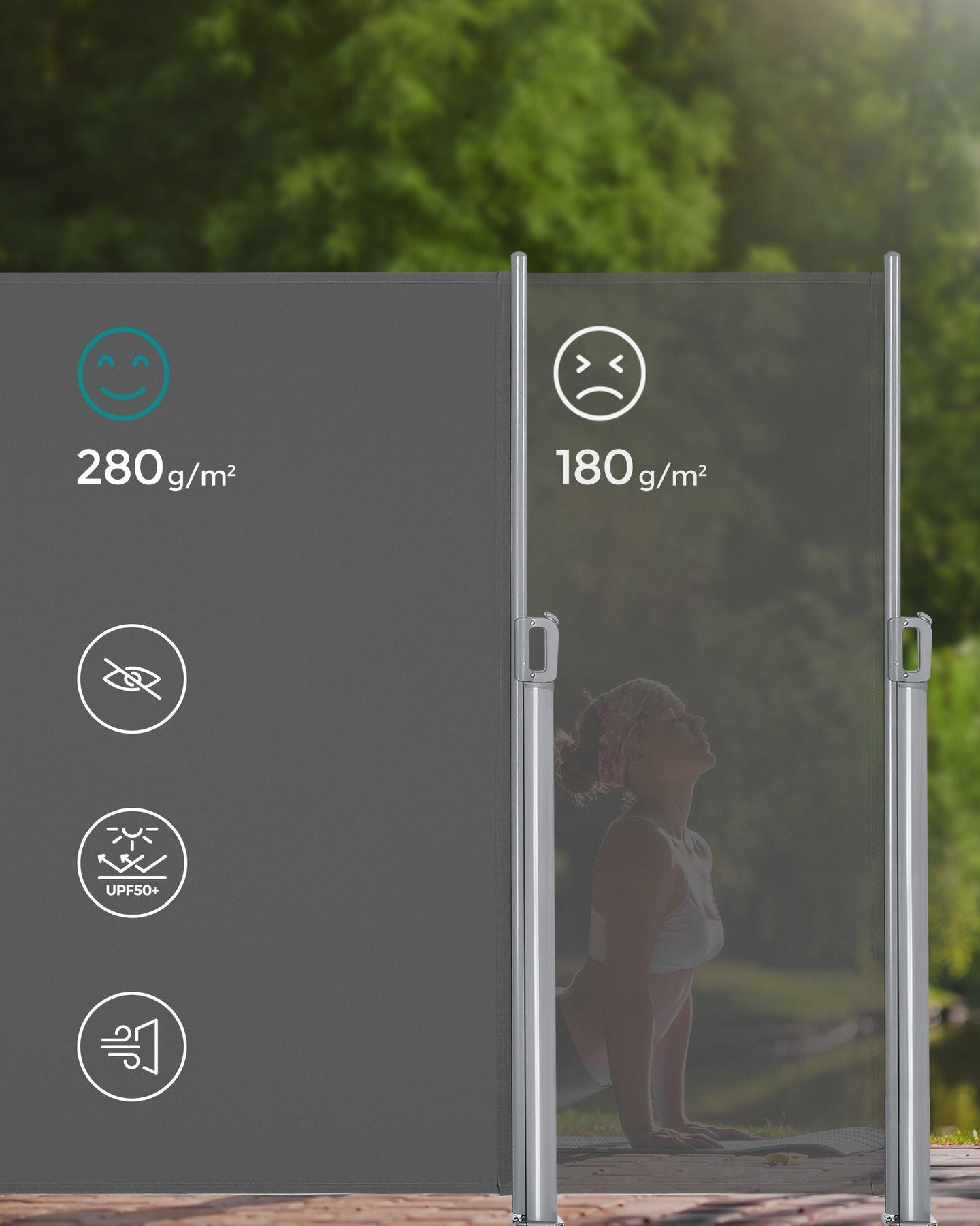 Extendable Side Shade - Aluminium Alloy - Opaque