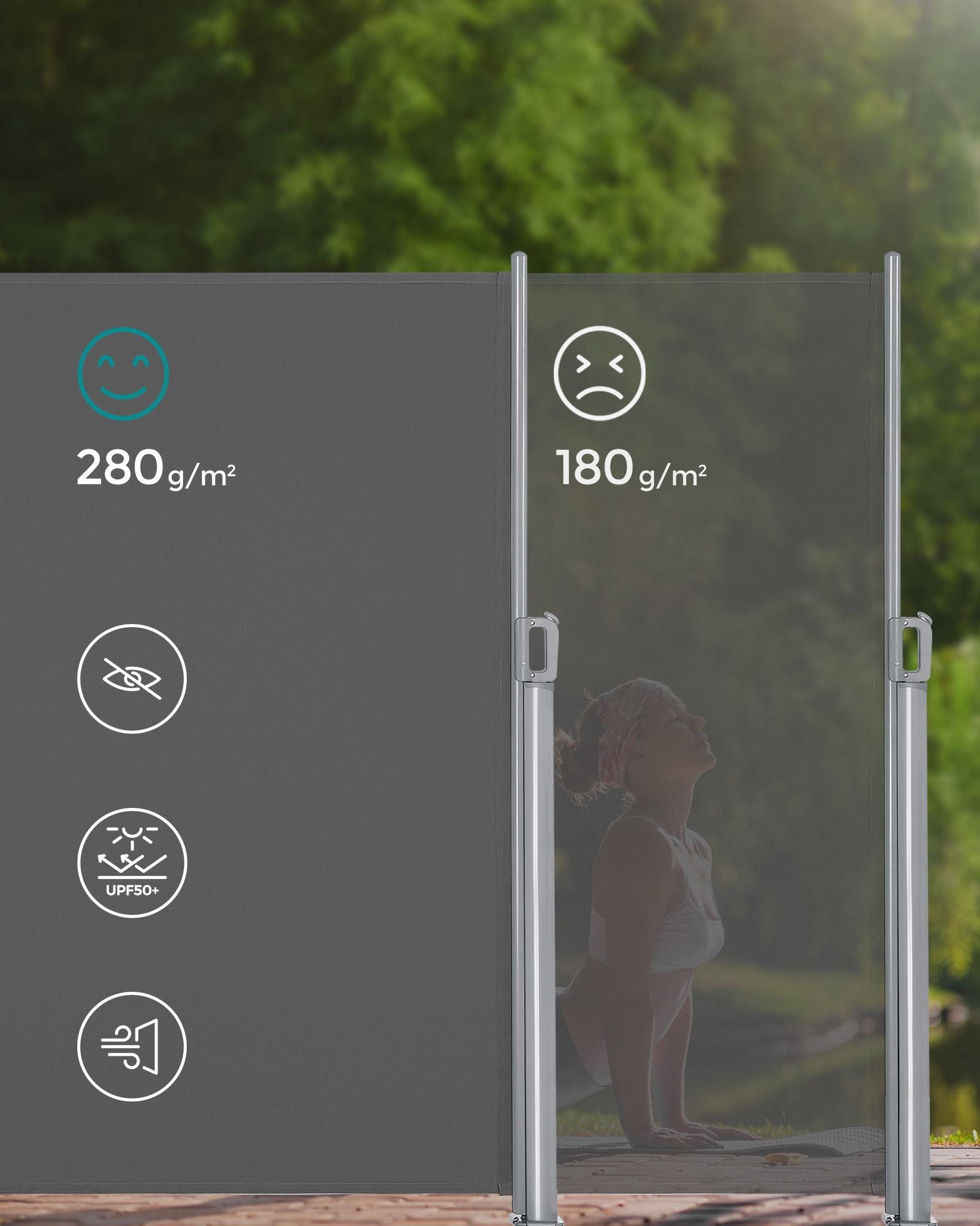 Extendable Side Shade - Aluminium Alloy - Opaque