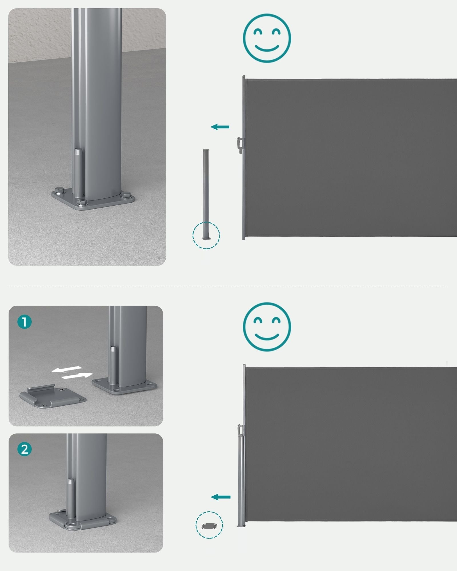 Extendable Side Shade - Aluminium Alloy - Opaque