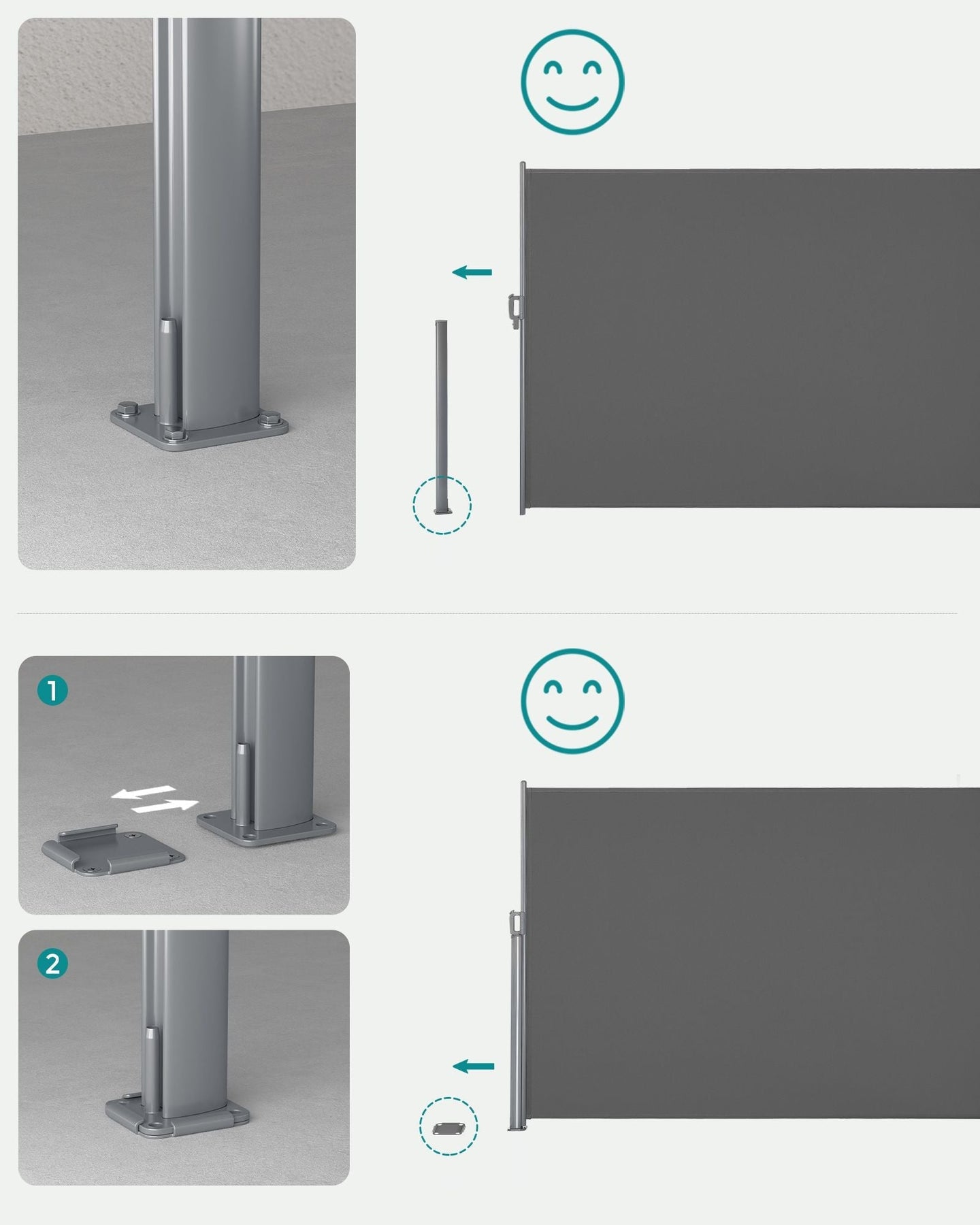 Extendable Side Shade - Aluminium Alloy - Opaque
