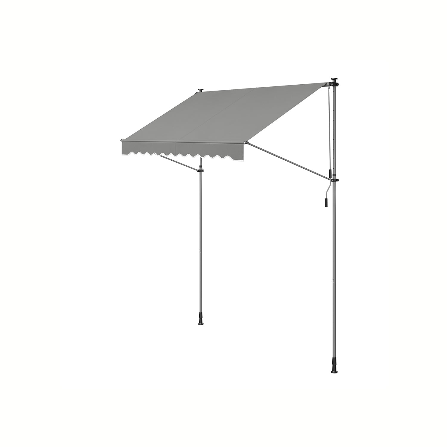 Manual Retractable Awning - Fabric - Dove Grey - Height-Adjustable with Crank