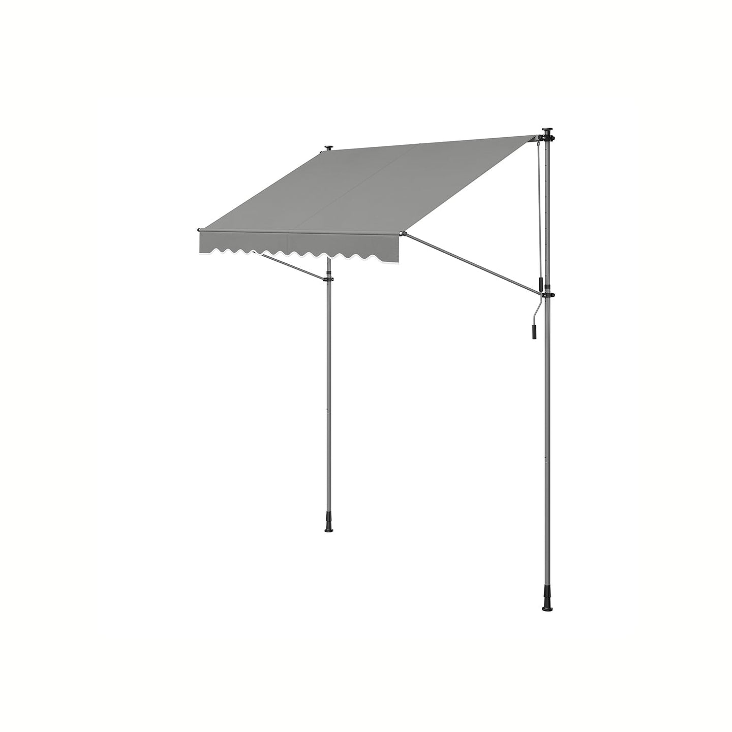 Manual Retractable Awning - Fabric - Dove Grey - Height-Adjustable with Crank