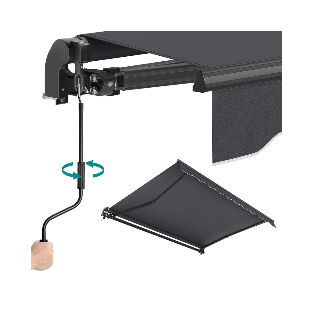 Retractable Patio Awning - 250 x 200 - Aluminum Alloy - Retractable Design